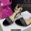 Dior Heel 7.5cm Cotton Embroidered with Strass Dway Sandals Black 2023