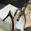 Dior Heel 7.5cm Cotton Embroidered with Strass Dway Sandals Black 2023