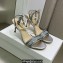 Dior Heel 7.5cm Cotton Embroidered with Strass Dway Sandals Silver 2023