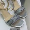 Dior Heel 7.5cm Cotton Embroidered with Strass Dway Sandals Silver 2023