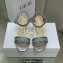Dior Heel 6.5cm Cotton Embroidered with Strass Dway Sandals Silver 2023