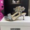 Dior Heel 6.5cm Cotton Embroidered with Strass Dway Sandals Silver 2023