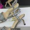 Dior Heel 6.5cm Cotton Embroidered with Strass Dway Sandals Silver 2023