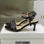 Dior Heel 6.5cm Cotton Embroidered with Strass Dway Sandals Black 2023
