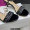 Dior Heel 6.5cm Cotton Embroidered with Strass Dway Sandals Black 2023