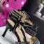 Dior Heel 6.5cm Cotton Embroidered with Strass Dway Sandals Black 2023