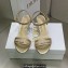 Dior Heel 6.5cm Cotton Embroidered with Strass Dway Sandals Gold 2023