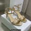 Dior Heel 6.5cm Cotton Embroidered with Strass Dway Sandals Gold 2023