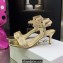 Dior Heel 6.5cm Cotton Embroidered with Strass Dway Sandals Gold 2023