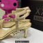 Dior Heel 6.5cm Cotton Embroidered with Strass Dway Sandals Gold 2023