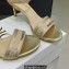 Dior Heel 6.5cm Cotton Embroidered with Strass Dway Sandals Gold 2023
