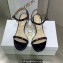 Dior Heel 6.5cm Embroidered with Multicolor Square Strass Gem Sandals Black 2023