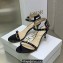 Dior Heel 6.5cm Embroidered with Multicolor Square Strass Gem Sandals Black 2023