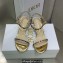 Dior Heel 6.5cm Embroidered with Multicolor Square Strass Gem Sandals Gold 2023