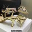 Dior Heel 6.5cm Embroidered with Multicolor Square Strass Gem Sandals Gold 2023