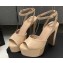 Saint Laurent Heel 13.5cm Platform 4cm jodie Sandals Patent Beige 2023