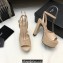 Saint Laurent Heel 13.5cm Platform 4cm jodie Sandals Patent Beige 2023