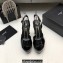 Saint Laurent Heel 13.5cm Platform 4cm jodie Sandals Patent Black 2023