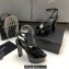 Saint Laurent Heel 13.5cm Platform 4cm jodie Sandals Patent Black 2023