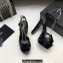 Saint Laurent Heel 13.5cm Platform 4cm jodie Sandals Patent Black 2023
