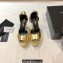 Saint Laurent Heel 13.5cm Platform 4cm jodie Sandals Gold 2023