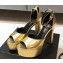Saint Laurent Heel 13.5cm Platform 4cm jodie Sandals Gold 2023