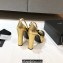 Saint Laurent Heel 13.5cm Platform 4cm jodie Sandals Gold 2023