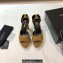 Saint Laurent Heel 13.5cm Platform 4cm jodie Sandals Suede Brown 2023