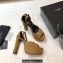 Saint Laurent Heel 13.5cm Platform 4cm jodie Sandals Suede Brown 2023