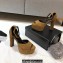 Saint Laurent Heel 13.5cm Platform 4cm jodie Sandals Suede Brown 2023