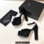 Saint Laurent Heel 13.5cm Platform 4cm jodie Sandals Suede Black 2023