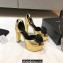 Saint Laurent Heel 13.5cm Platform 4cm jodie Sandals Rose Gold 2023