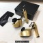 Saint Laurent Heel 13.5cm Platform 4cm jodie Sandals Rose Gold 2023