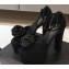 Saint Laurent Heel 13.5cm Platform 4cm jodie Sandals Rose Suede Black 2023