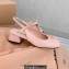 Miu Miu Heel Patent leather slingback pumps with metal lettering logo Pink 2023