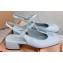Miu Miu Heel Patent leather slingback pumps with metal lettering logo Blue 2023