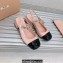 Miu Miu Heel Patent leather slingback pumps with metal chain Pink 2023