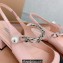 Miu Miu Heel Patent leather slingback pumps with metal chain Pink 2023