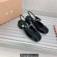 Miu Miu Heel Patent leather slingback pumps with metal chain Black 2023