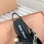Miu Miu Heel Patent leather slingback pumps with metal chain Black 2023