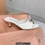 Miu Miu Heel Patent leather Mules with perforated logo White 2023