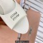 Miu Miu Heel Patent leather Mules with perforated logo White 2023