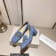 Jimmy Choo Heel 5cm Diamond Talura Loafers Denim JC Monogram with Chain 2023