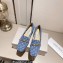 Jimmy Choo Heel 5cm Diamond Talura Loafers Denim JC Monogram with Chain 2023