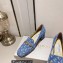 Jimmy Choo Heel 5cm Diamond Talura Loafers Denim JC Monogram with Chain 2023