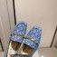 Jimmy Choo Heel 5cm Diamond Talura Loafers Denim JC Monogram with Chain 2023