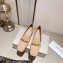 Jimmy Choo Heel 5cm Diamond Talura Soft Patent Leather Loafers Beige with Chain 2023