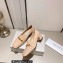 Jimmy Choo Heel 5cm Diamond Talura Soft Patent Leather Loafers Beige with Chain 2023