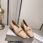 Jimmy Choo Heel 5cm Diamond Talura Soft Patent Leather Loafers Beige with Chain 2023