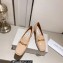 Jimmy Choo Heel 5cm Diamond Talura Soft Patent Leather Loafers Beige with Chain 2023